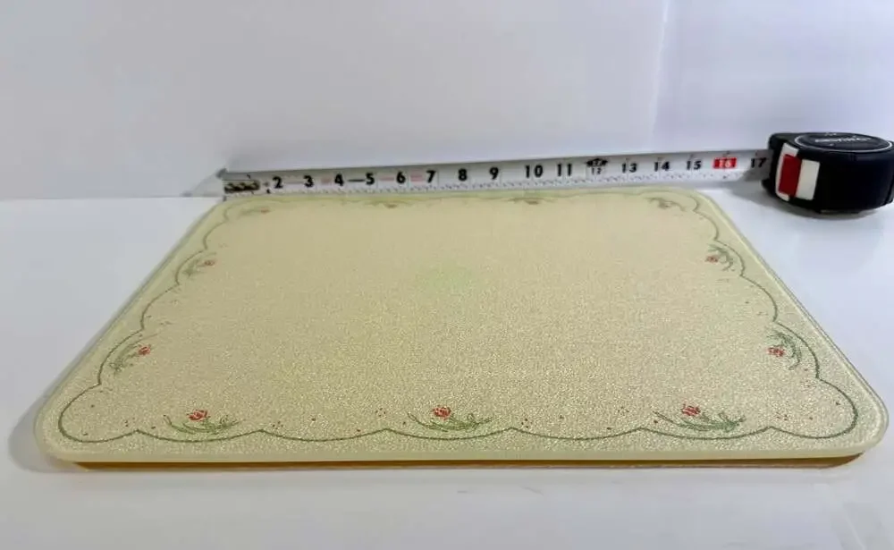 Vintage Corning Glass Works Calico Rose Counter Saver Cutting Board